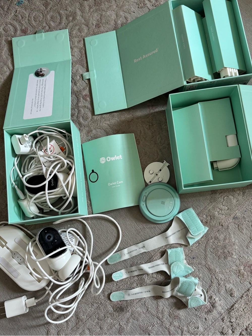 OWLET Mint Green Baby Monitor Camera with Accessories